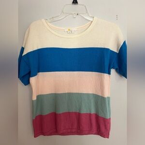 Boden Pink and Green Knit Sweater Top‎ Size 6